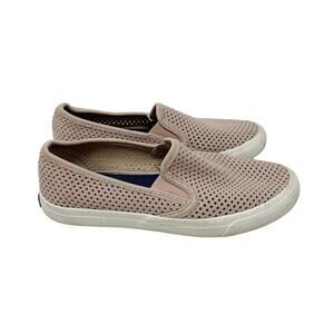 Sperry Womens 6.5 Rose Pink Seaside Perforated Leather Slip On Sneaker Shoe